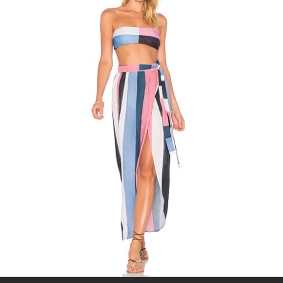 SOLD Mara Hoffman Striped Wrap Skirt - Picture 2 of 6